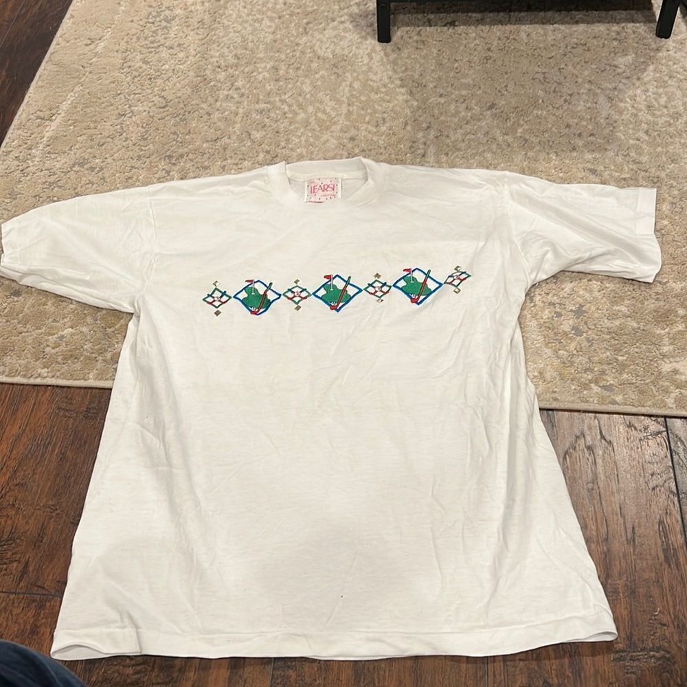 VTG The Learsi Collection Embellished golf T-Shirt Retro Rare 90's size‎ L EUC